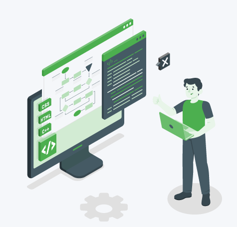 Developer working with a digital platform
