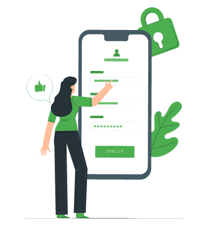 Secure signup illustration